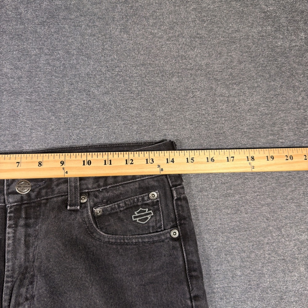 Harley Davidson Jeans Mens 28x32 Black Denim Straight Leg Biker Motorcycle - Picture 7 of 10